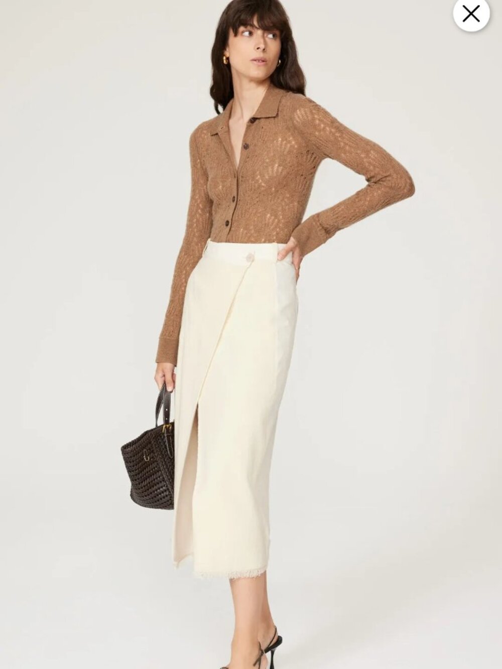 SIMKHAI Hunter Wrap Cotton Skirt Size Medium MSRP $475